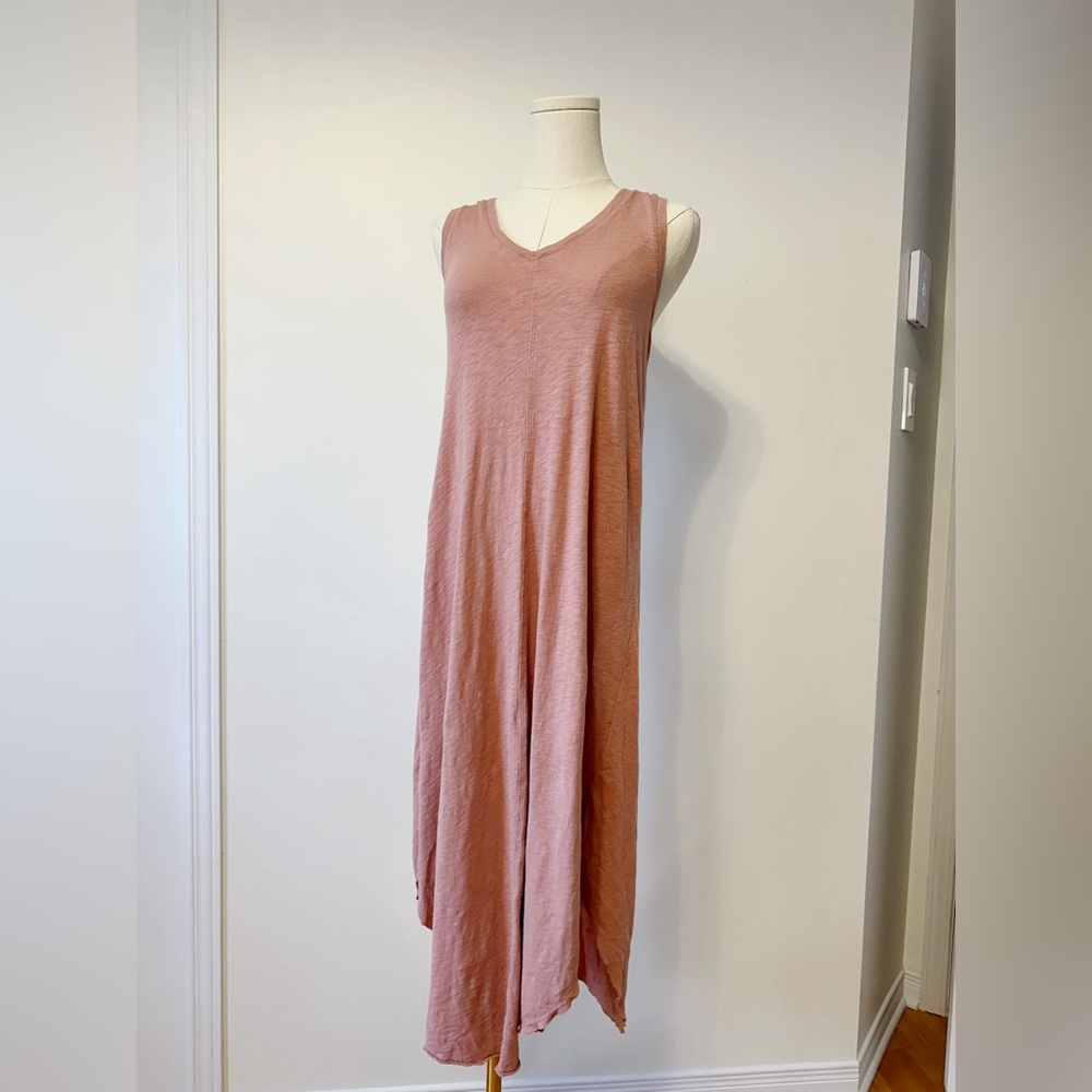 Z Supply 100% coton v neck maxi summer dress in pink size xsmall